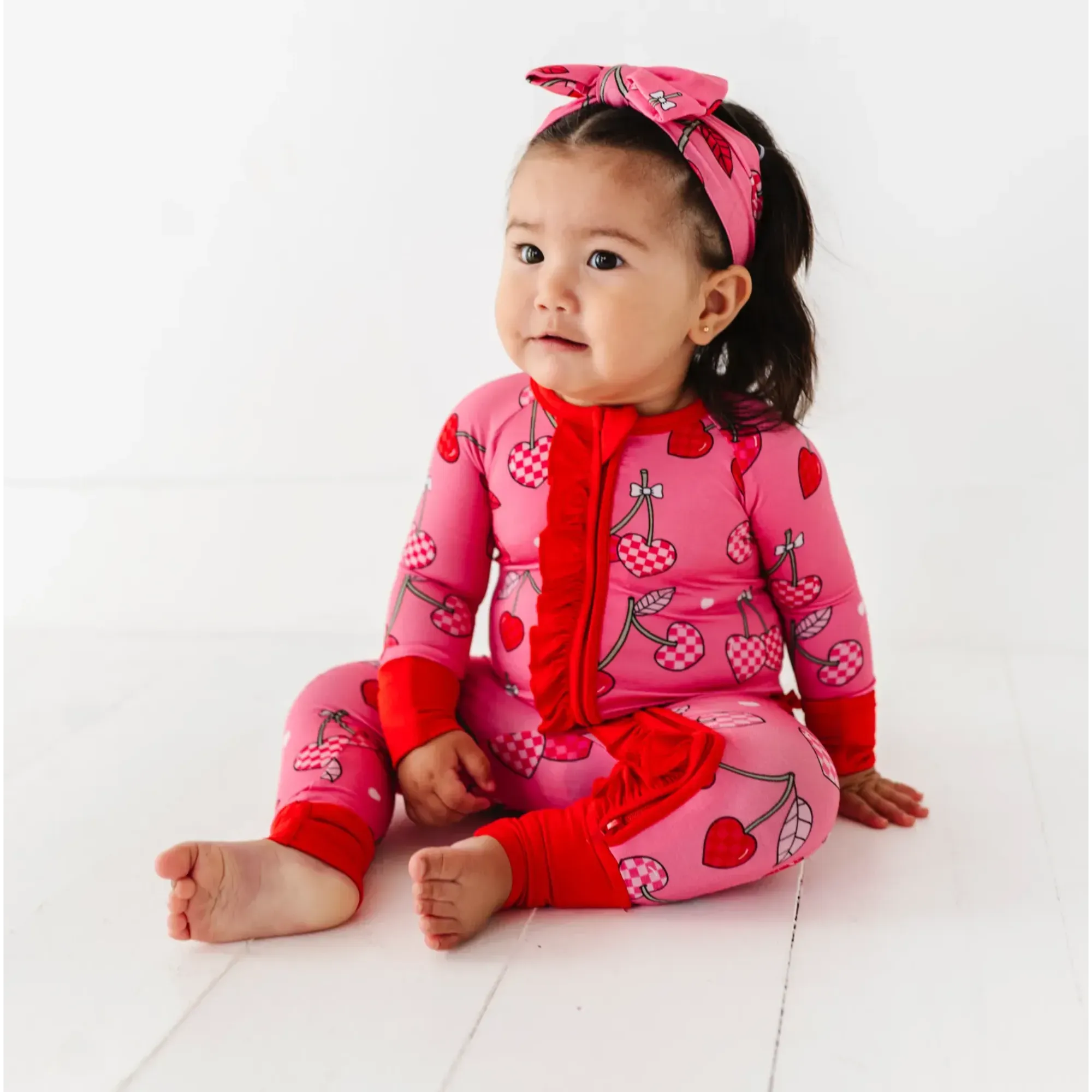 I Love You Cherry Much Convertible Footies with Ruffle