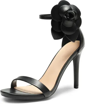 JORISTIMO Women's Open Toe High Heels Stiletto Crystal Embellished Heeled Sandals Dress Shoes for Women