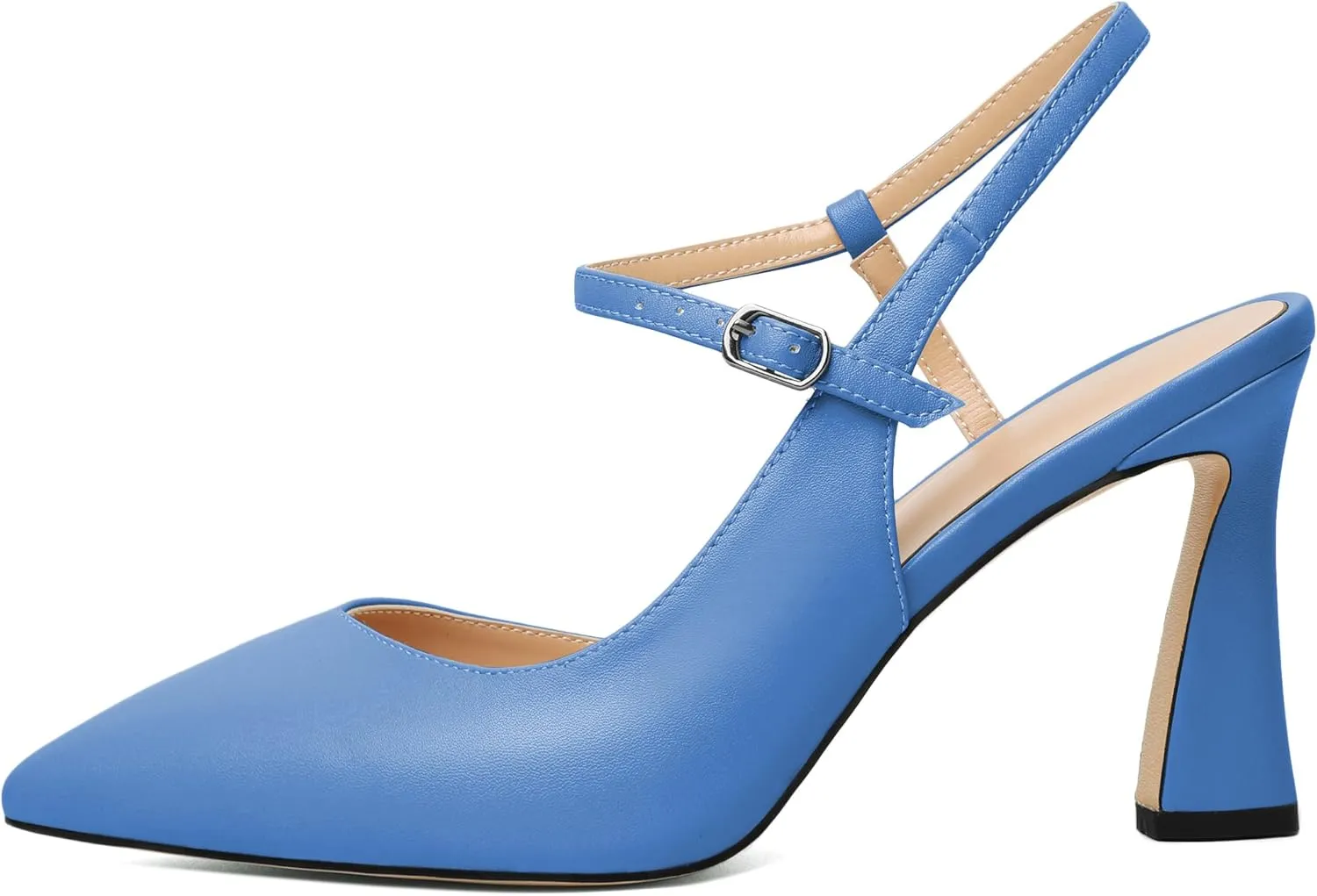 Joseywade Women Slingback High Heel Pumps Stiletto Heeled Sandals Closed Pointed Toe Ankle Strap Dress Shoes