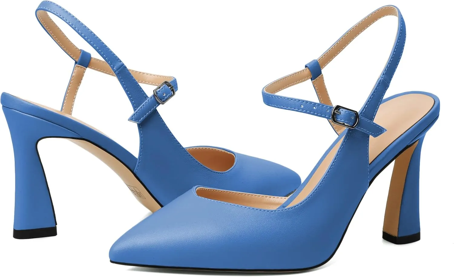 Joseywade Women Slingback High Heel Pumps Stiletto Heeled Sandals Closed Pointed Toe Ankle Strap Dress Shoes