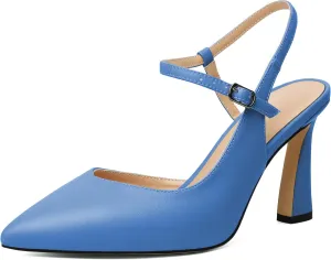 Joseywade Women Slingback High Heel Pumps Stiletto Heeled Sandals Closed Pointed Toe Ankle Strap Dress Shoes