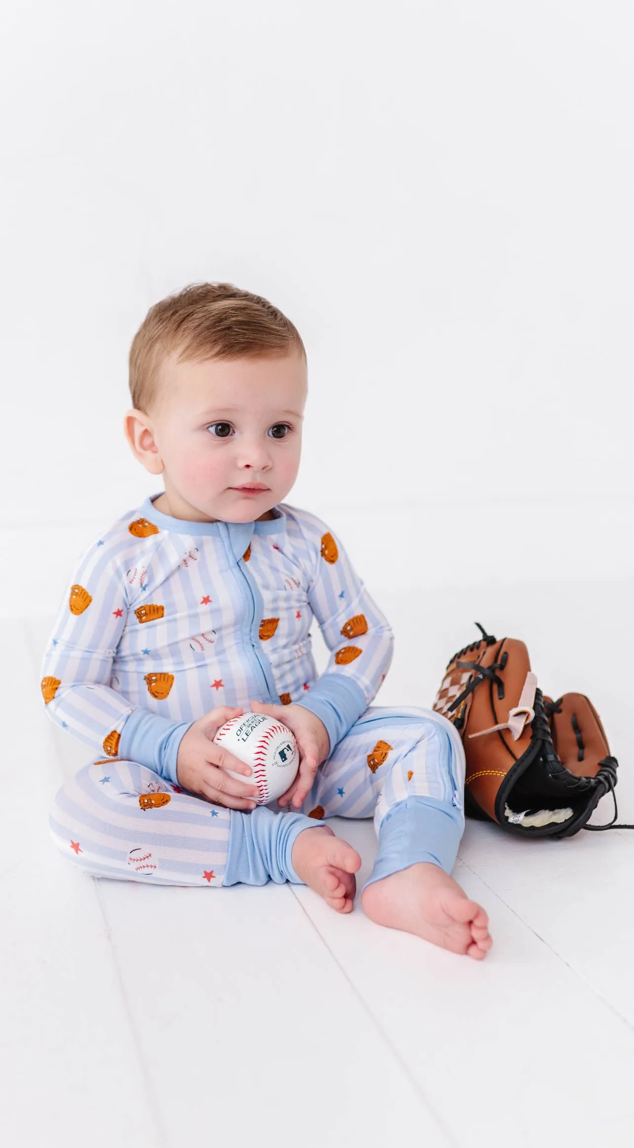 Kiki   Lulu - Stripe Baseball Convertible Footie