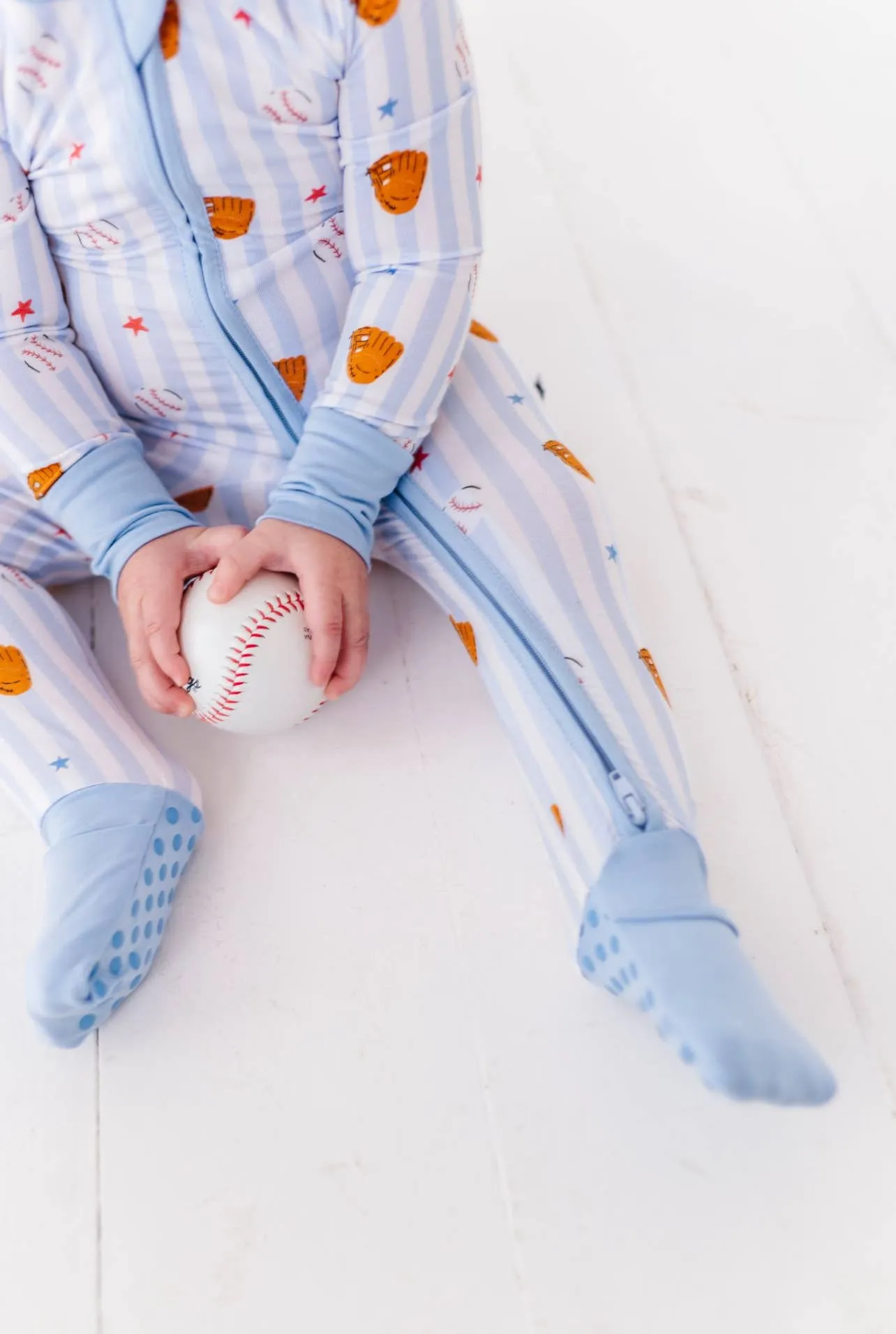 Kiki   Lulu - Stripe Baseball Convertible Footie