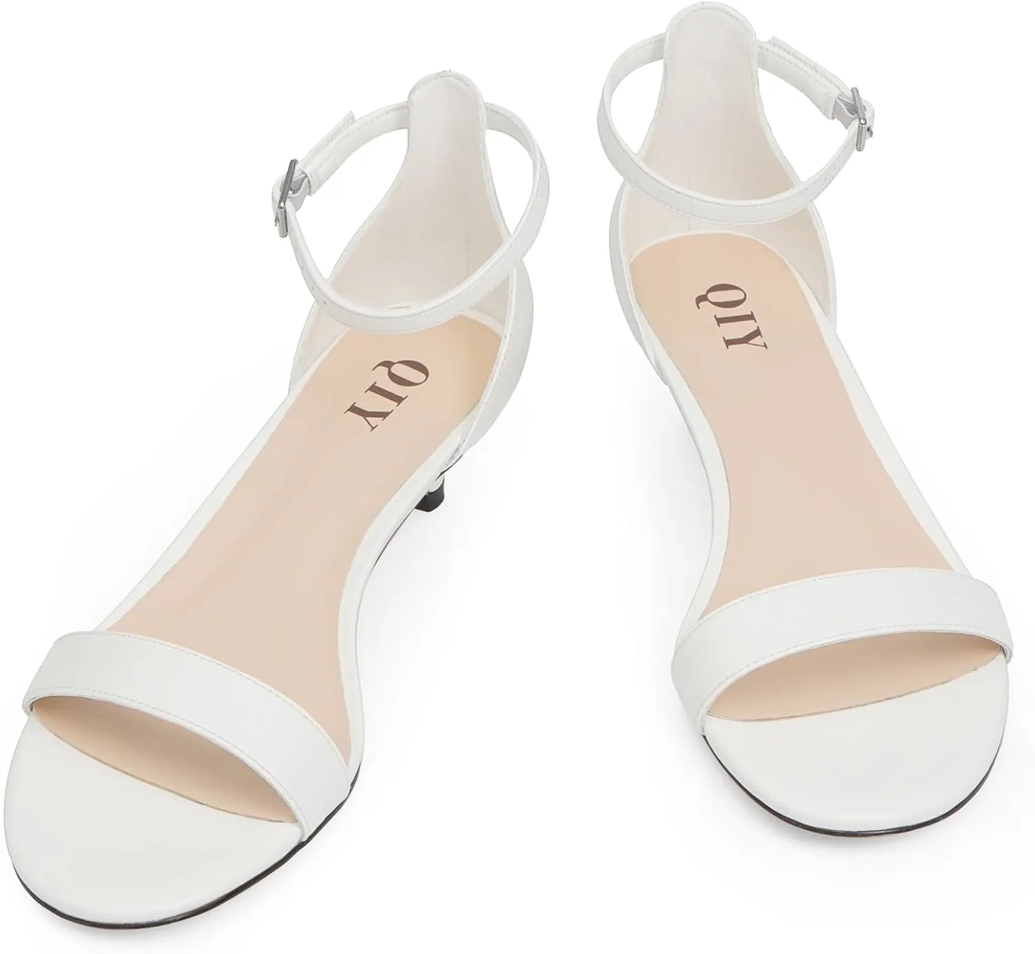 Kitten Heels for Women Heeled Sandals Round Toe Strappy Low Heels Dress Shoes