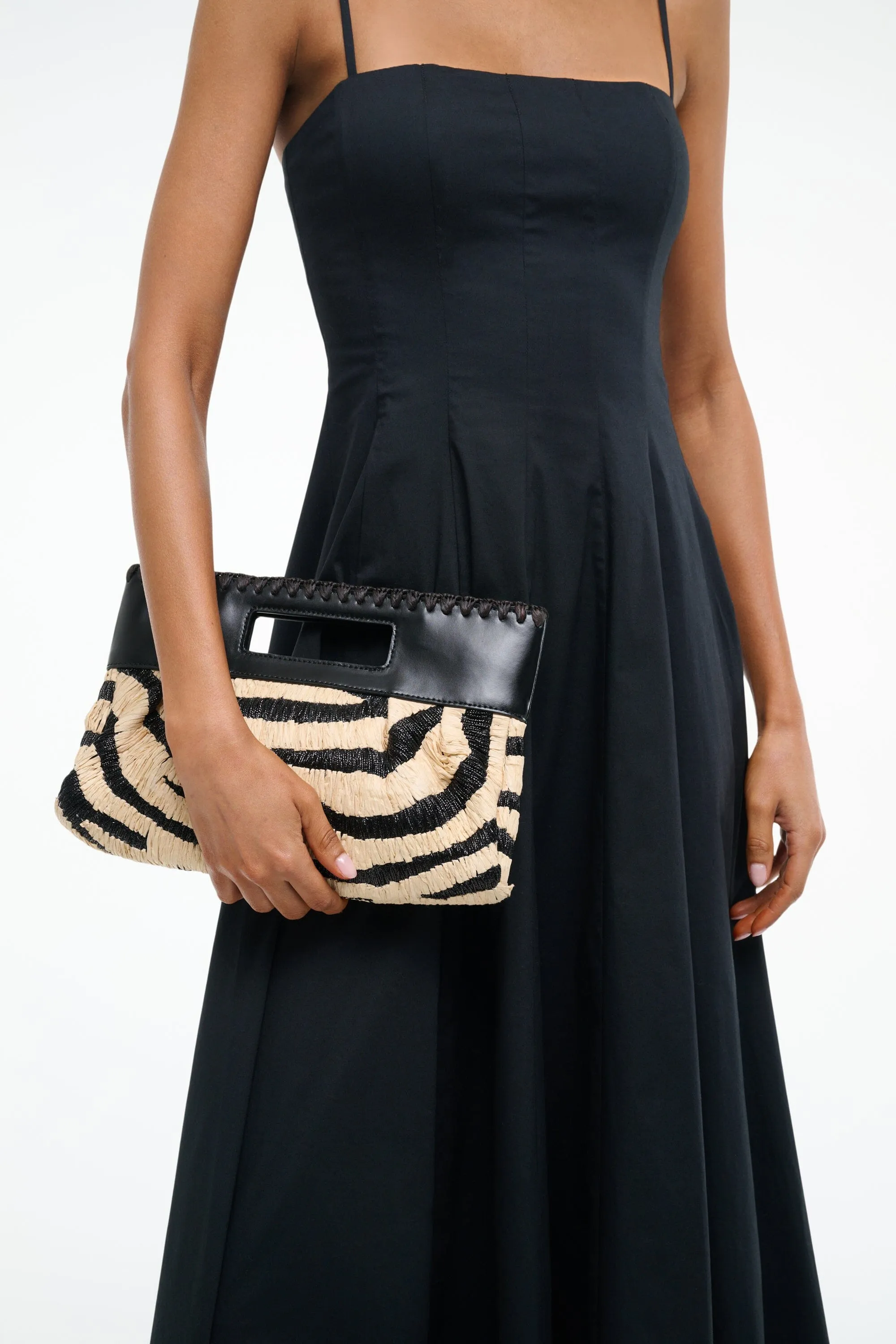 LENA CLUTCH | ZEBRA RAFFIA