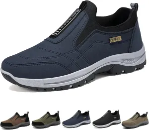 Men's Comfortable Waterproof Orthopedic Walking Shoes Hiking Shoes,Slip on Outdoor Non-Slip Shoes Casual Trail Shoes