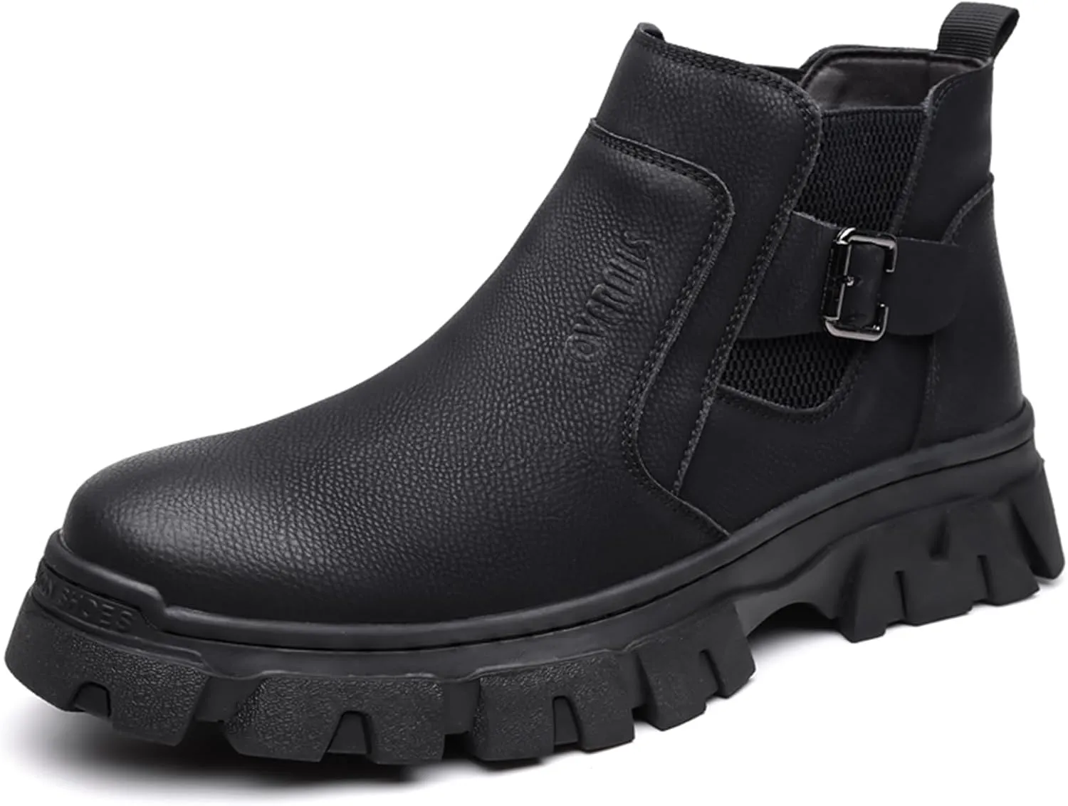 Men's Fashion Ankle Boots Chelsea Boots Round Toe Waterproof Classic Dress Booties for Men Men's Motorcycle Boots