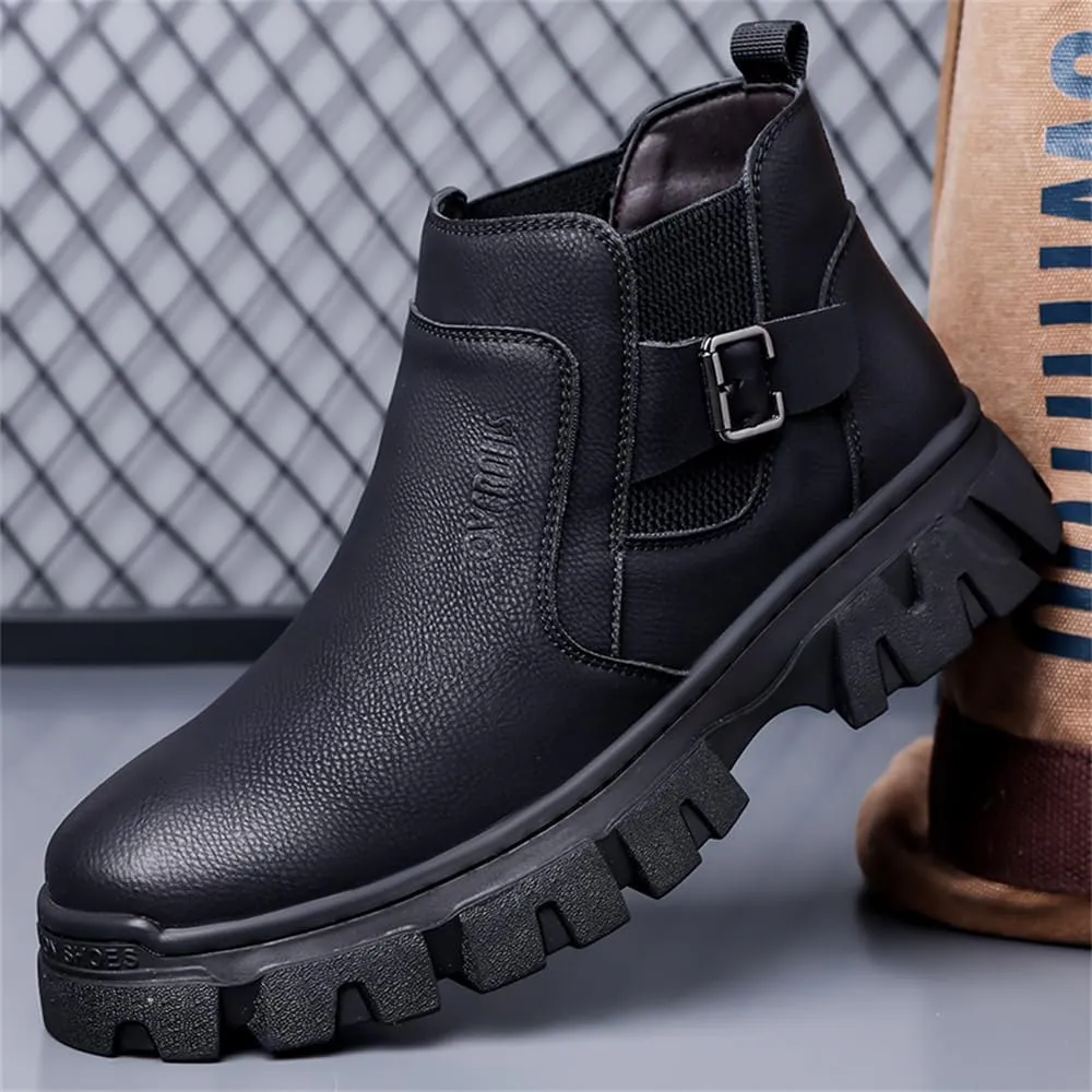 Men's Fashion Ankle Boots Chelsea Boots Round Toe Waterproof Classic Dress Booties for Men Men's Motorcycle Boots