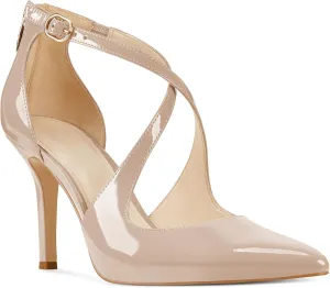 Minshluu Womens Pumps High Heels Pointed Toe Crossed Strap D'Orsay Zip up Stilettos Party Dress Shoes