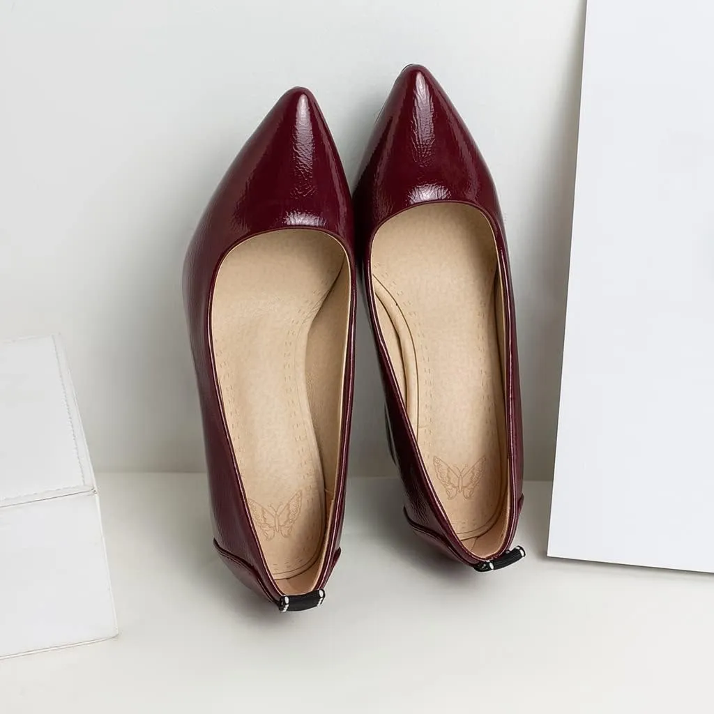 MIOKE Women's Pointed Toe Rhinestone Dress Pumps Suede Slip-On Chunky Mid Heel Wedding Party Evening Shoes