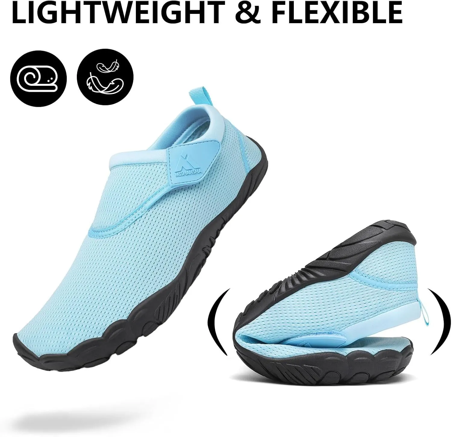 Mishansha Womens Barefoot Water Shoes Wide Toe Box Swim Shoes Quick Dry Non Slip