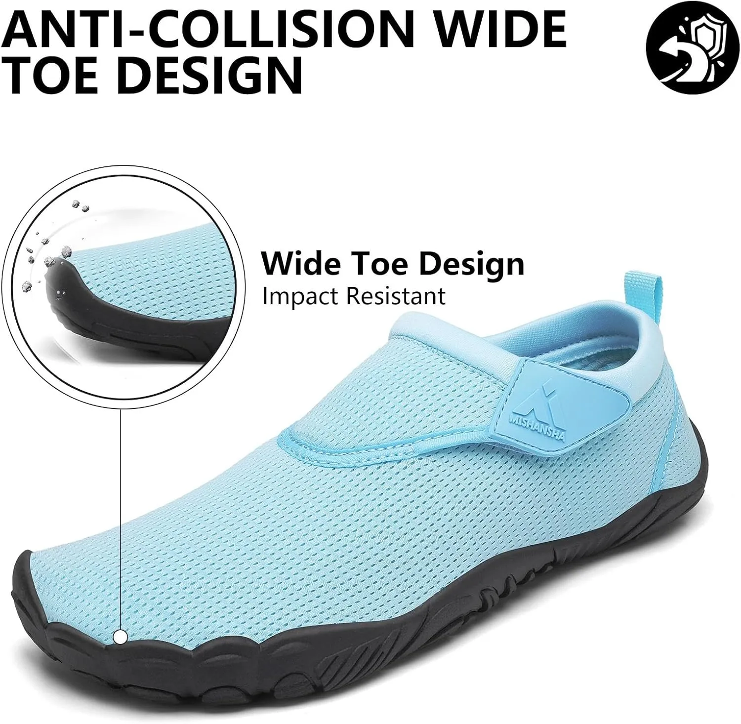 Mishansha Womens Barefoot Water Shoes Wide Toe Box Swim Shoes Quick Dry Non Slip