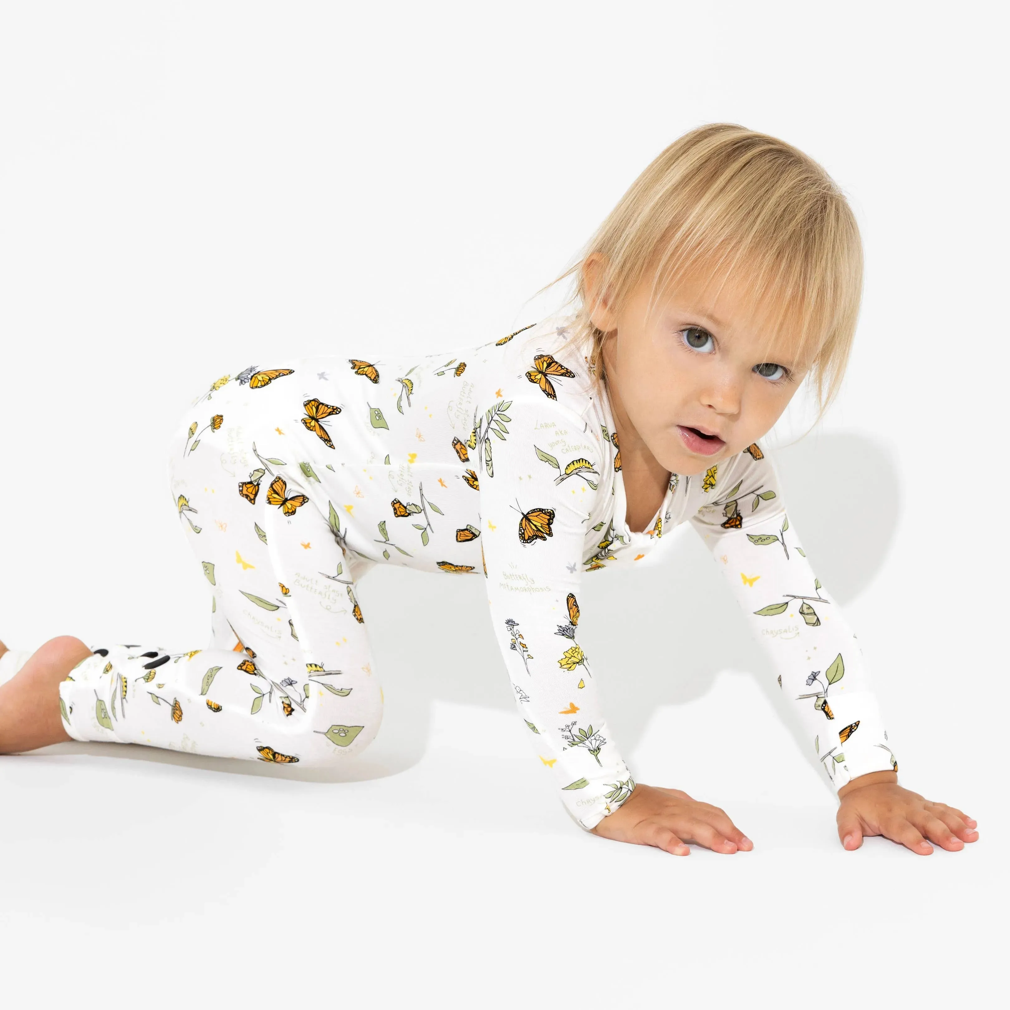 Monarch Butterfly Convertible Footie Bamboo Pajama