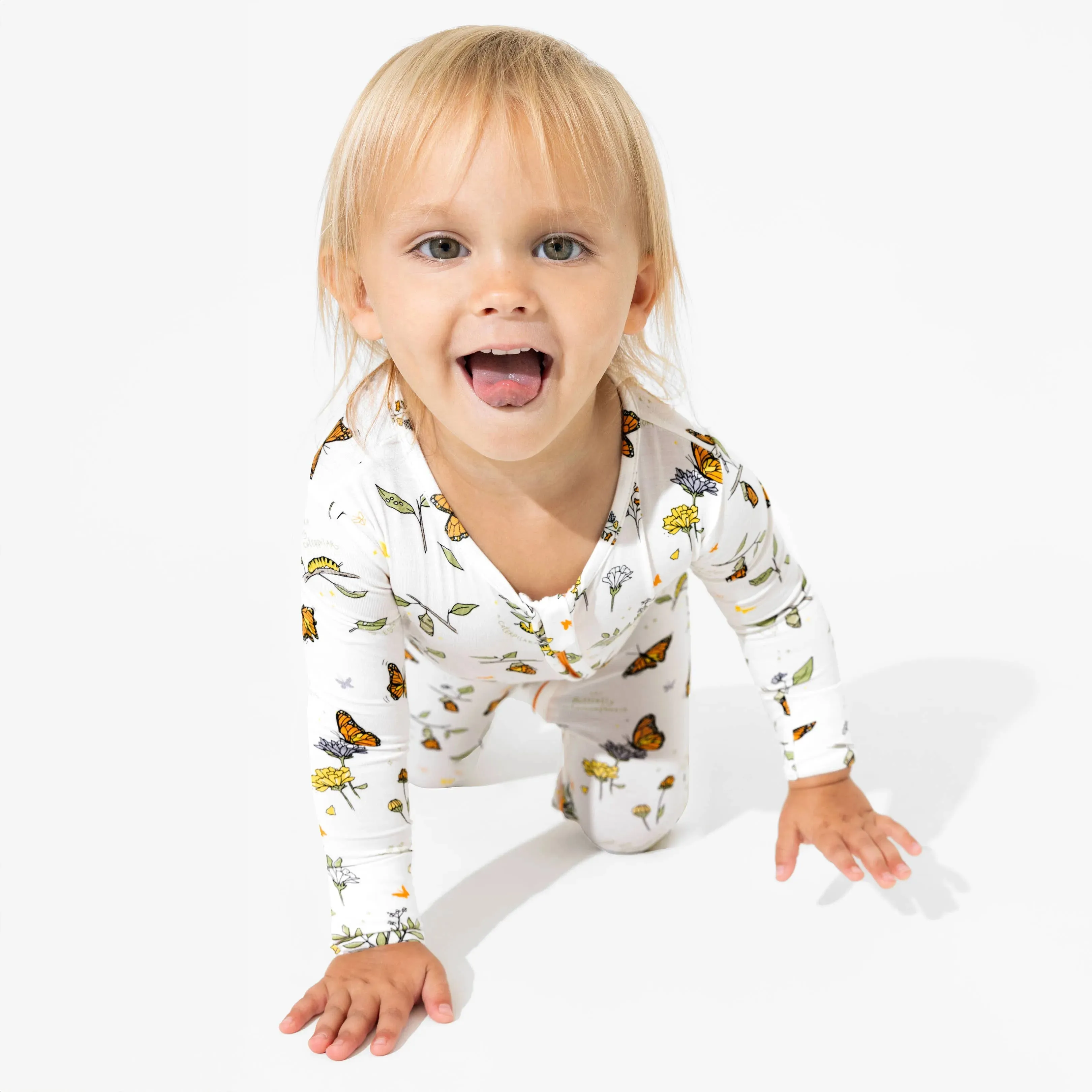 Monarch Butterfly Convertible Footie Bamboo Pajama