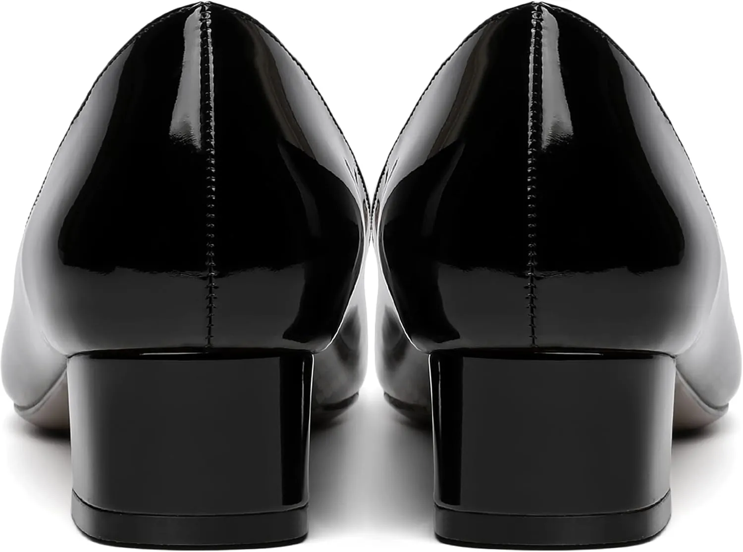 MOVINSTEPS Womens Casual Patent Slip On Dating Peep Toe Chunky Low Heel Pumps Shoes 1.5 Inch