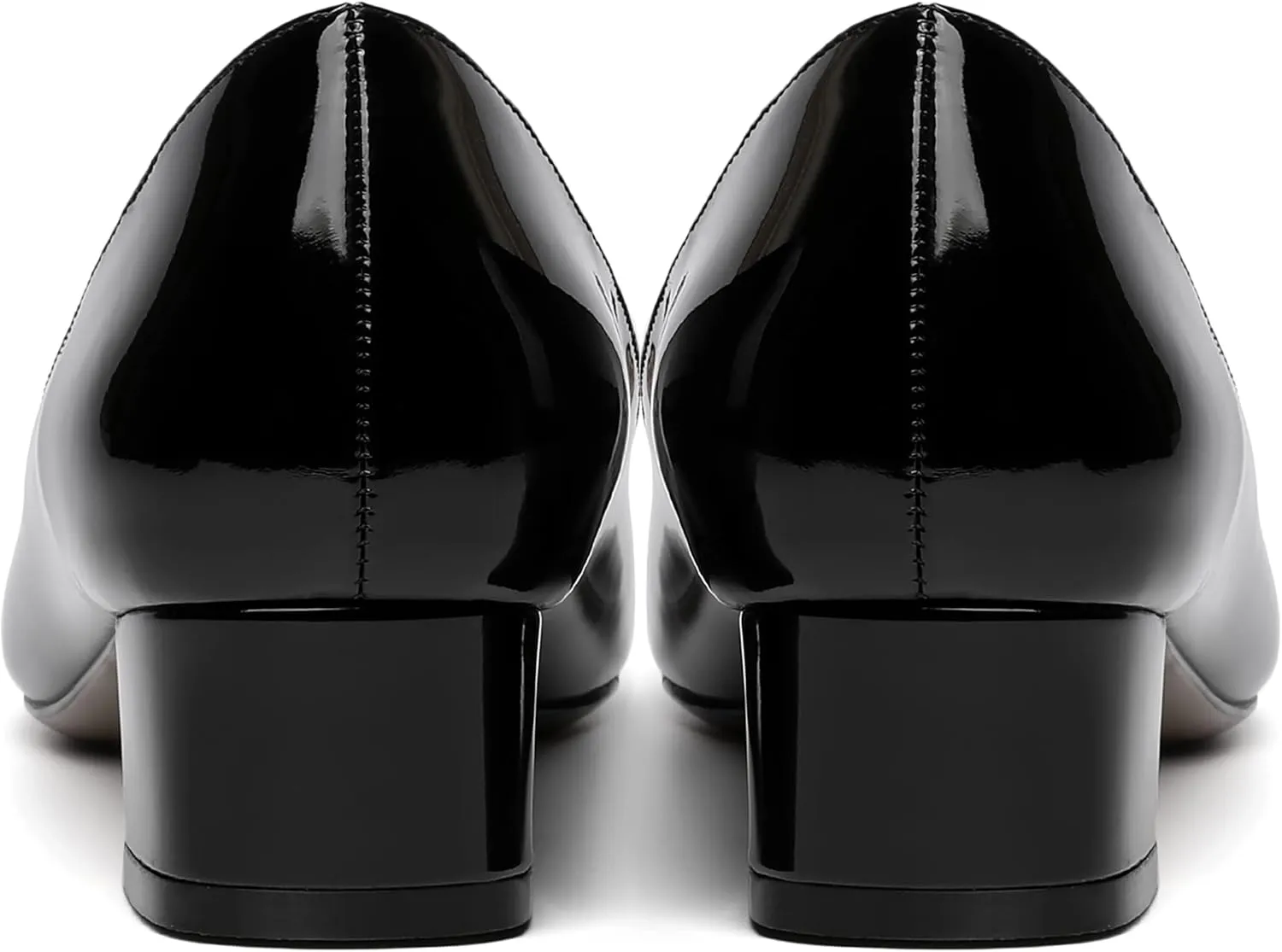 MOVINSTEPS Womens Casual Patent Slip On Dating Peep Toe Chunky Low Heel Pumps Shoes 1.5 Inch