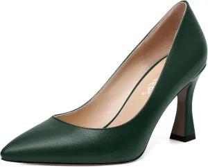 MOVINSTEPS Womens Slip On Pointed Toe Matte Sexy Wedding Spool High Heel Pumps Shoes 3.3 Inch