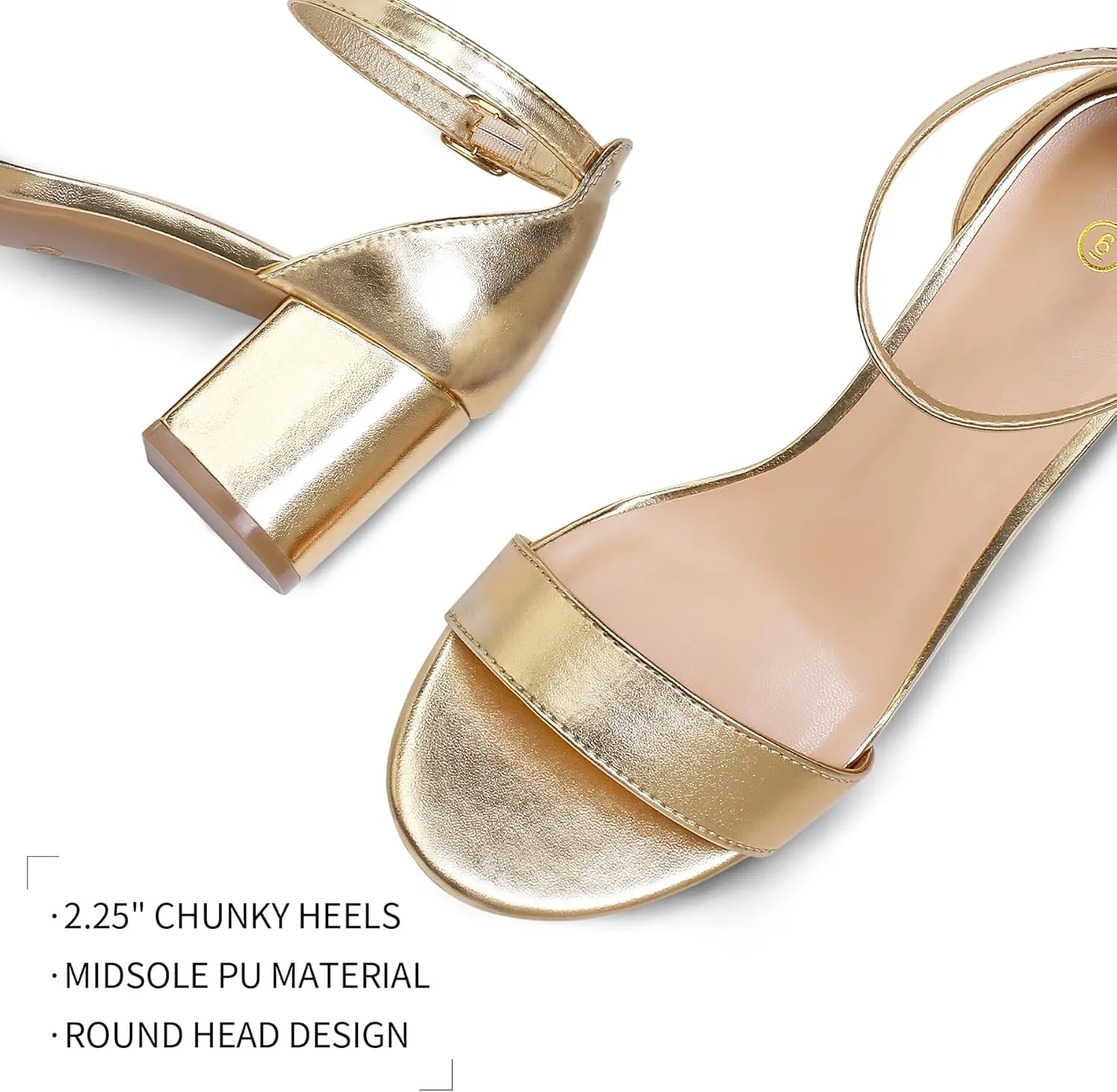mysoft Women's Chunky Low Heels Open Toe Block Heeled Dress Ankle Strap Pump Wedding Sandals