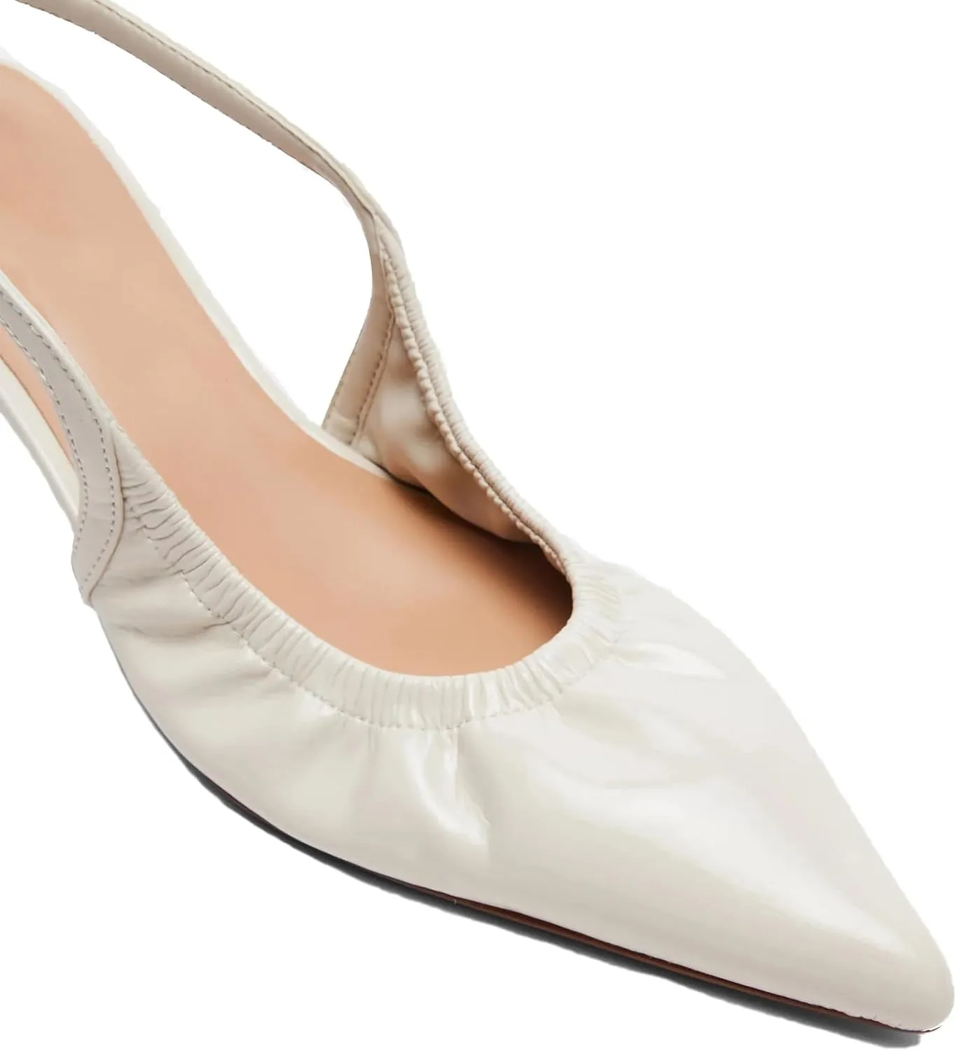 olomisa Slingback Pumps for Women, Kitten Heels with Pointed Toe Low Heel Sandals Ankle Strap Heels Slip-On Pumps