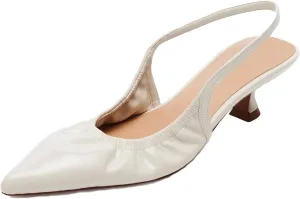 olomisa Slingback Pumps for Women, Kitten Heels with Pointed Toe Low Heel Sandals Ankle Strap Heels Slip-On Pumps