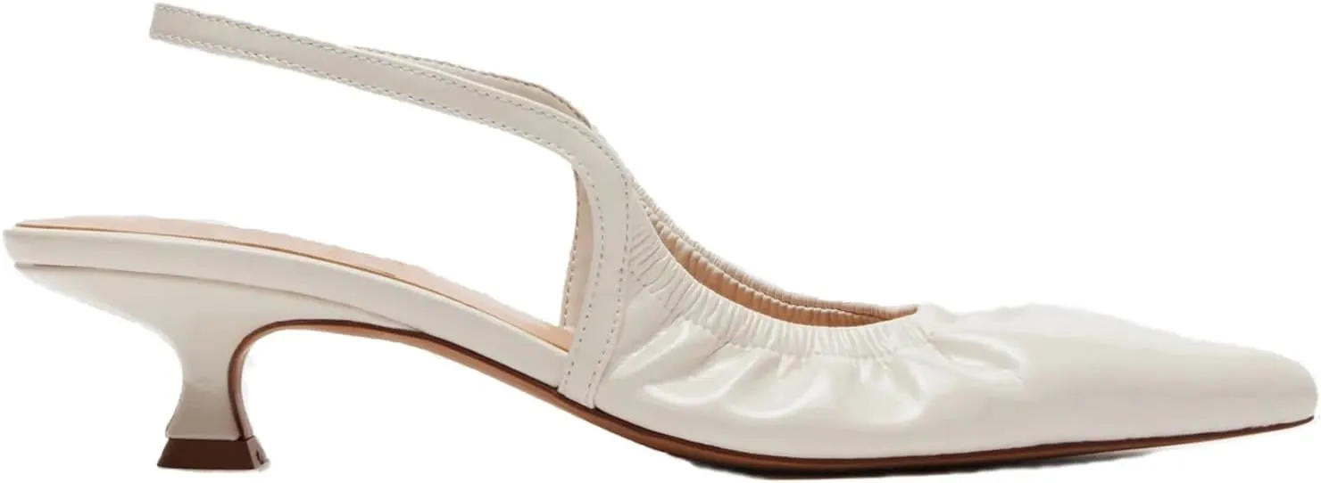 olomisa Slingback Pumps for Women, Kitten Heels with Pointed Toe Low Heel Sandals Ankle Strap Heels Slip-On Pumps