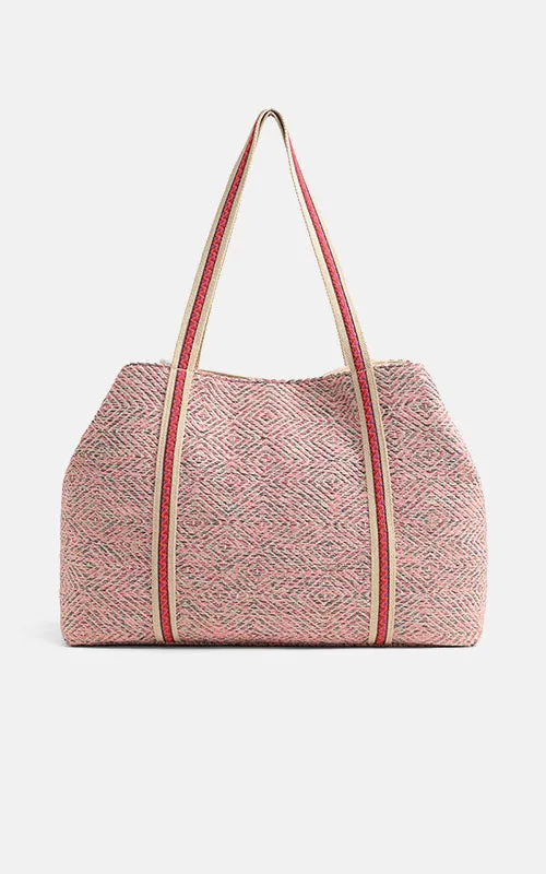 Orange to Mauve Ombre Embellished Tote