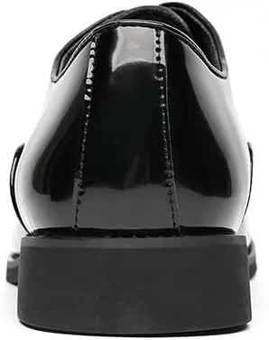 Oxford Formal Shoes for Men Lace Up Pointed Toe Vegan Leather Cap Toe Oxford Shoes Non Slip Low Top Slip Resistant Anti-Slip Rubber Sole Prom
