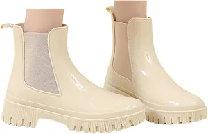 Rain Boots Women Ankle Rain Boots Waterproof Rubber Chelsea Boots Short Rain Boots Waterproof Garden Shoes