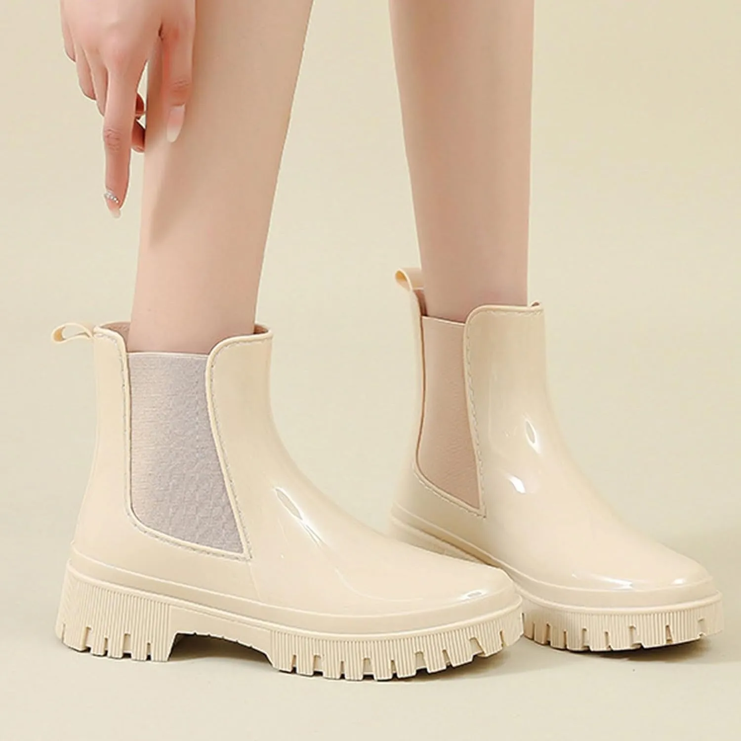 Rain Boots Women Ankle Rain Boots Waterproof Rubber Chelsea Boots Short Rain Boots Waterproof Garden Shoes