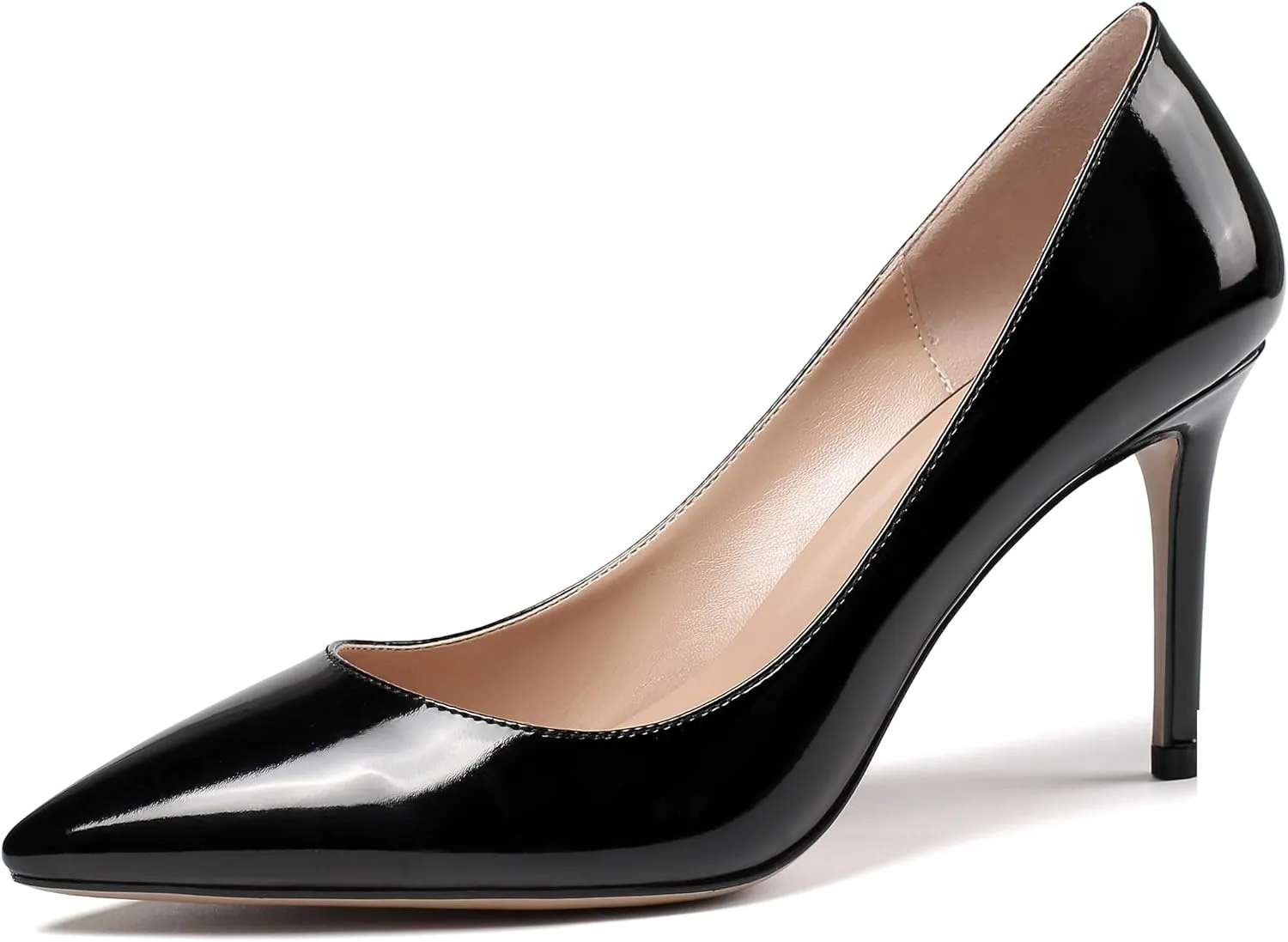 SAMMITOP Women's Pointed Toe Classic Pumps High Heels Slip On Office Party Evening Dress Shoes