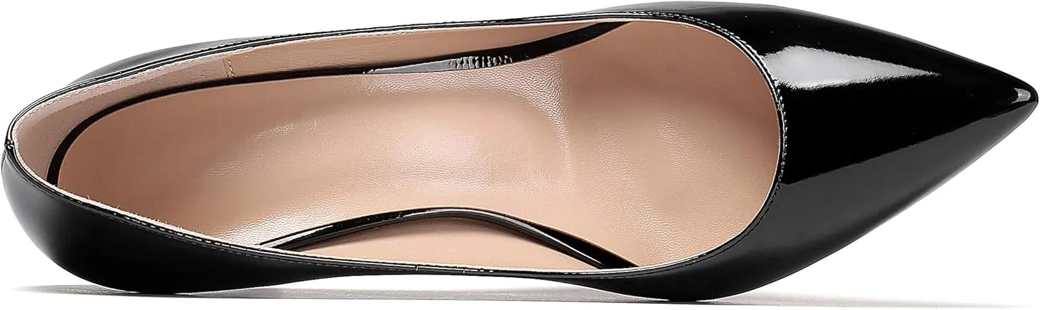 SAMMITOP Women's Pointed Toe Classic Pumps High Heels Slip On Office Party Evening Dress Shoes