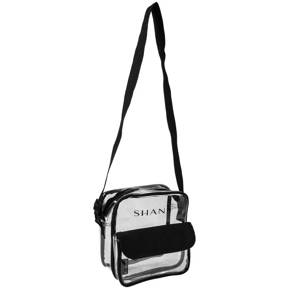 SHANY Clear All-Purpose Cross Body Messenger Bag, 8"x 8" x 4"