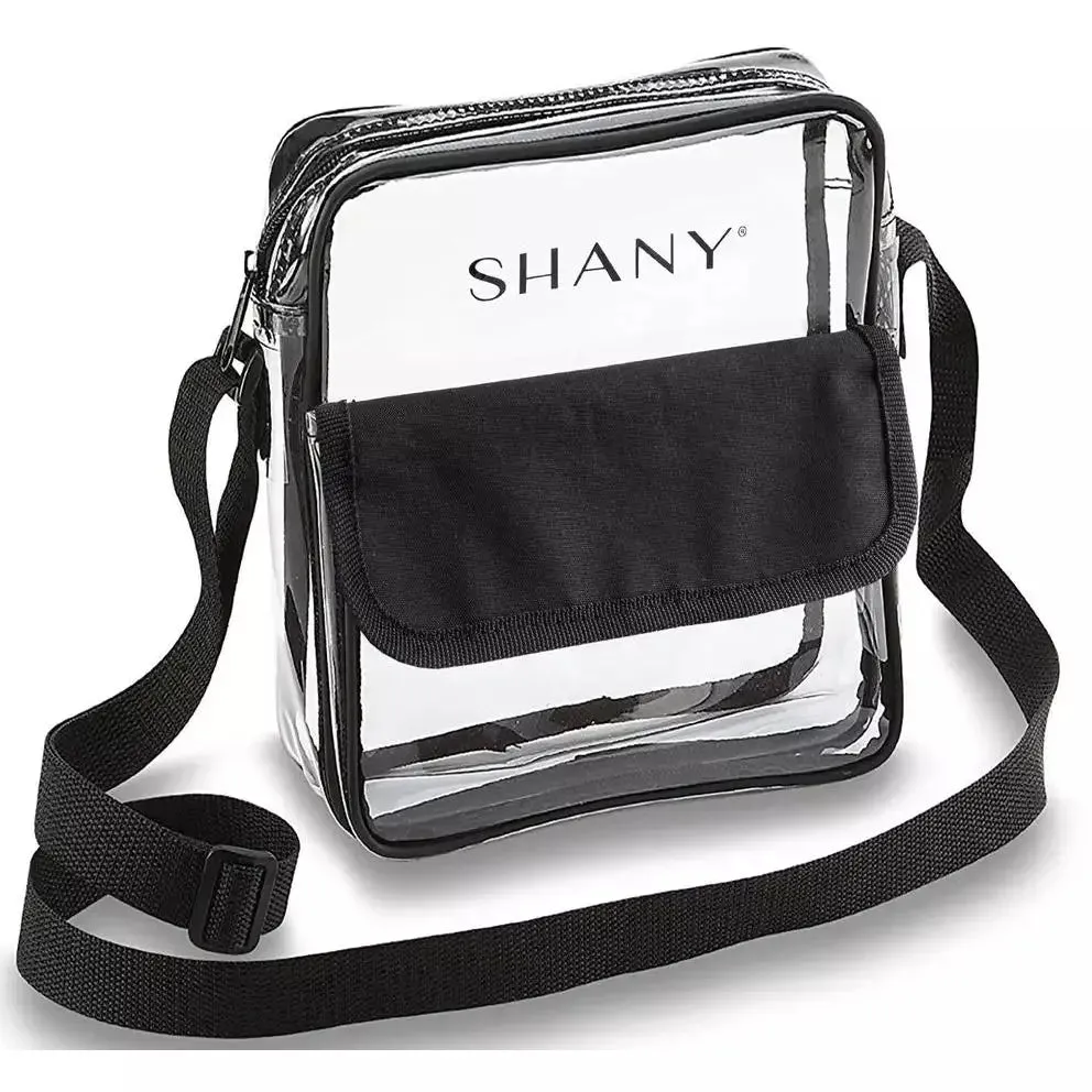 SHANY Clear All-Purpose Cross Body Messenger Bag, 8"x 8" x 4"