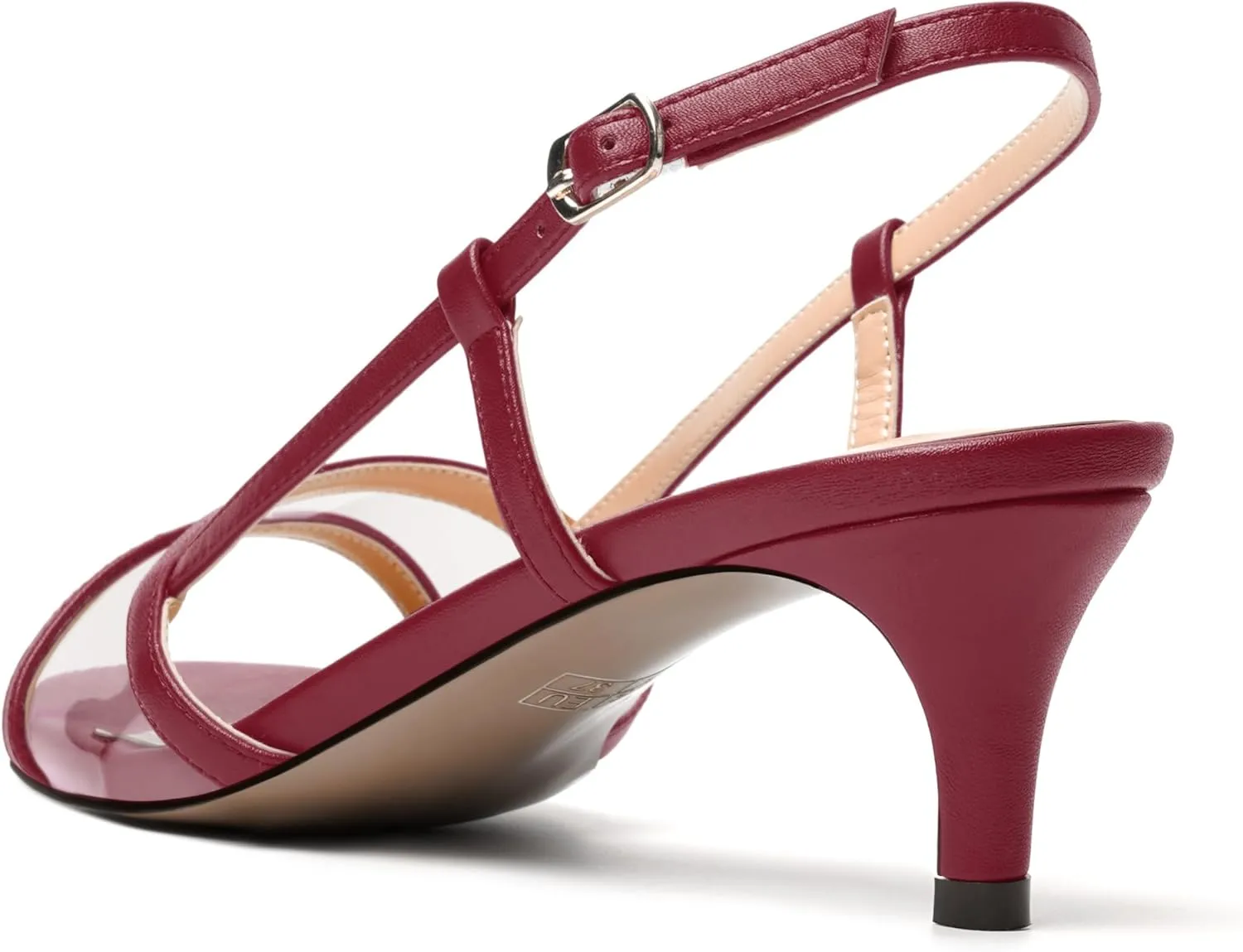 SKYSTERRY Womens Casual Dating Buckle Open Toe Slingback Matte Kitten Low Heel Heeled Sandals 2 Inch