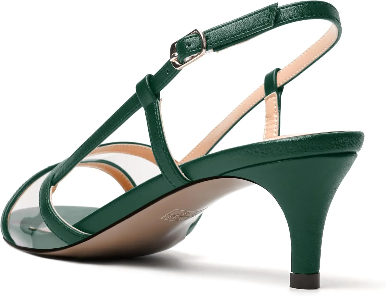 SKYSTERRY Womens Casual Dating Buckle Open Toe Slingback Matte Kitten Low Heel Heeled Sandals 2 Inch