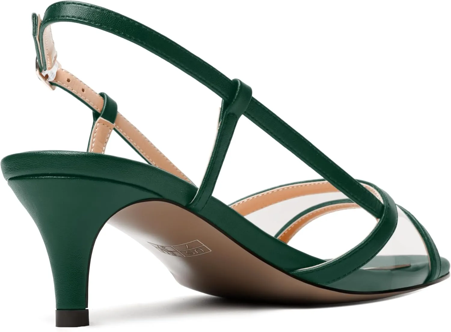 SKYSTERRY Womens Casual Dating Buckle Open Toe Slingback Matte Kitten Low Heel Heeled Sandals 2 Inch