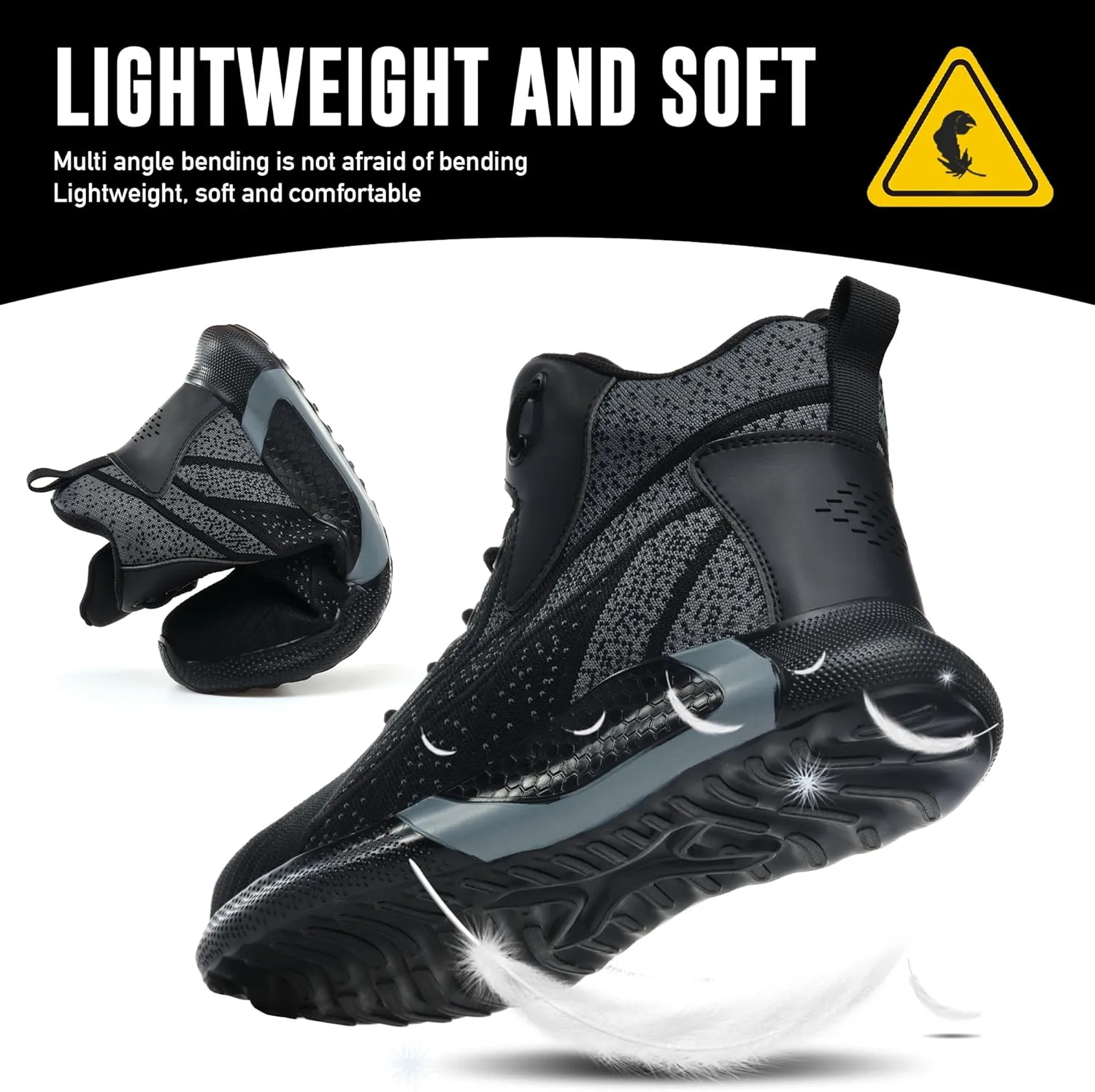 Steel Toe Shoes for Men Comfortable Safety Shoes Mid Cut Industrial Boot Slip Resistant Steel Toe Boots for Women