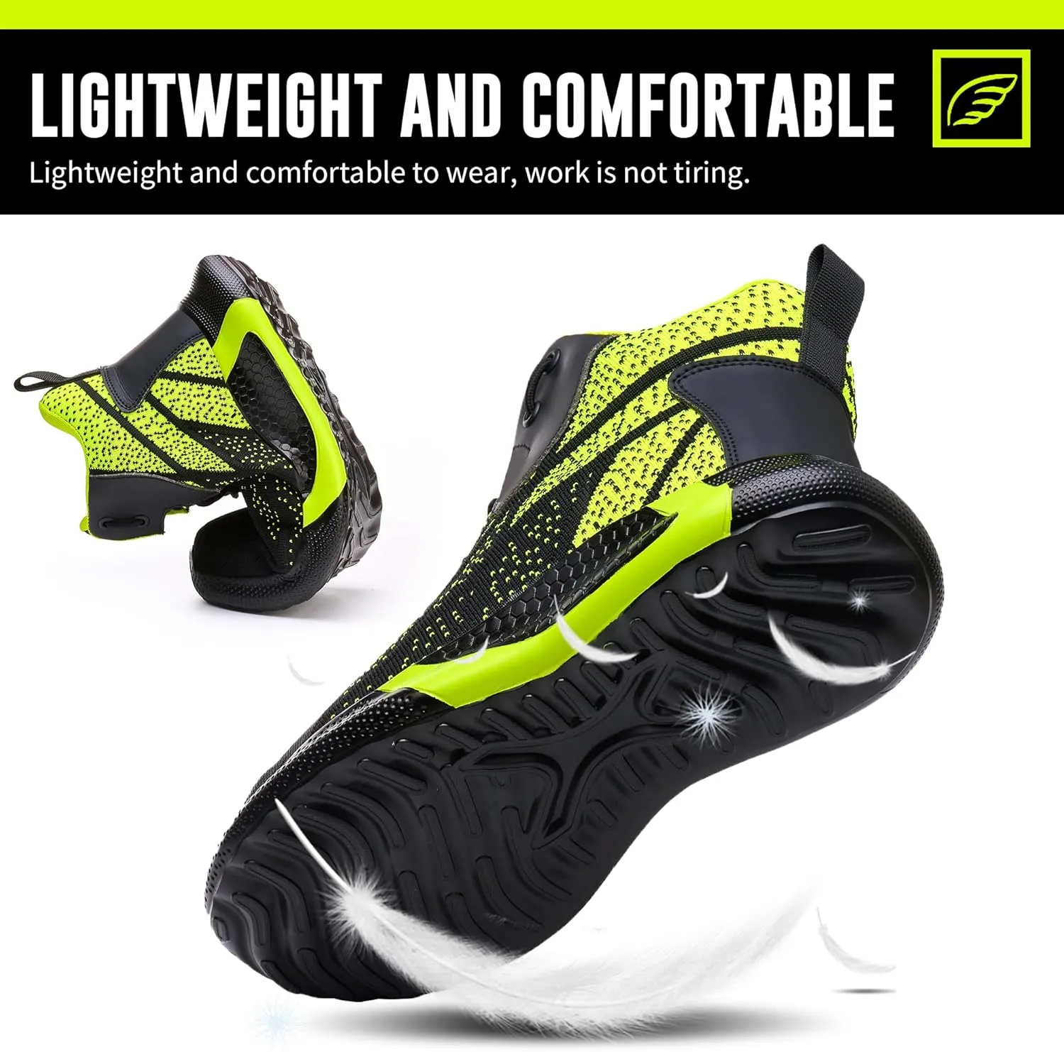 Steel Toe Shoes for Men Comfortable Safety Shoes Mid Cut Industrial Boot Slip Resistant Steel Toe Boots for Women