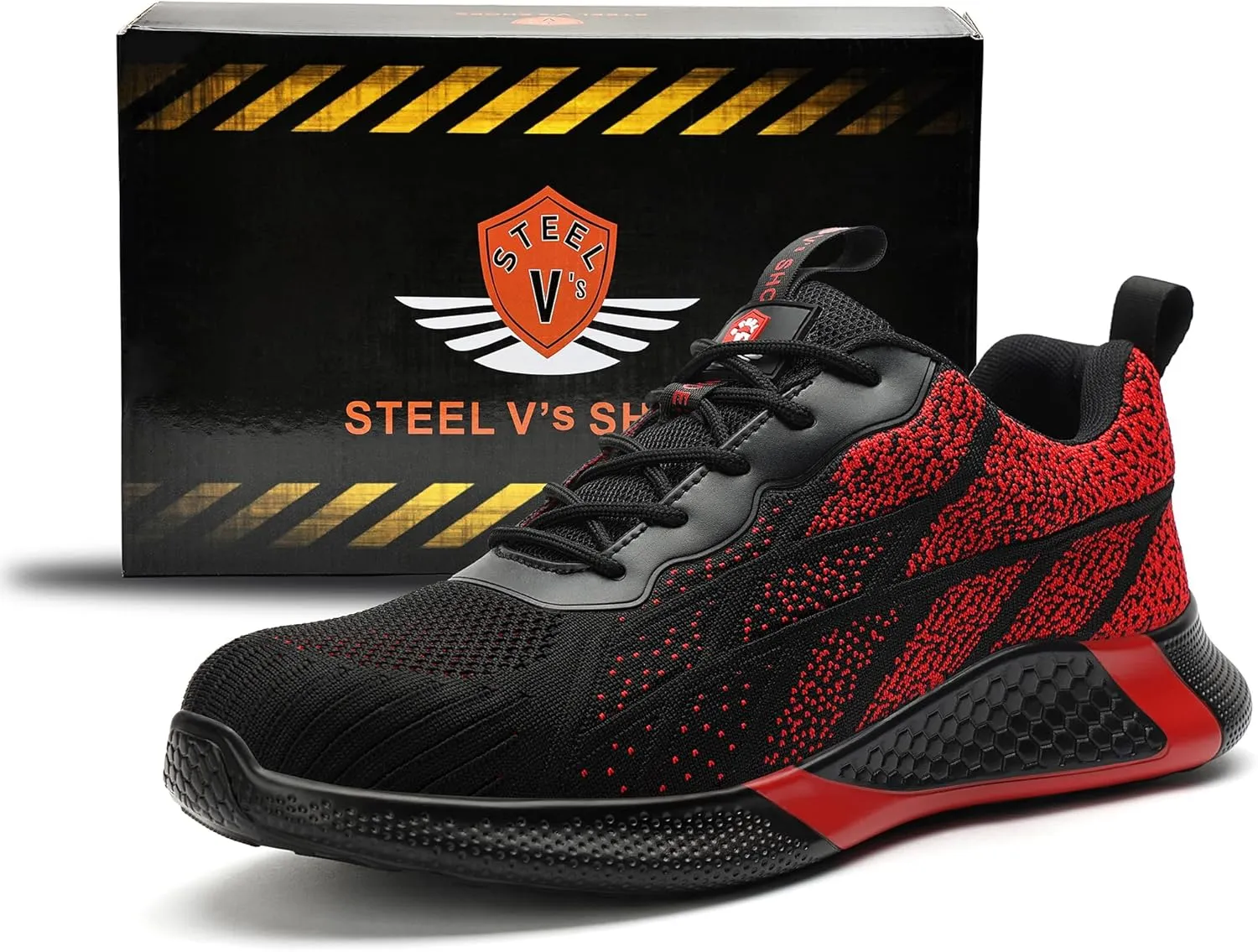 STEEL V's Men & Women Steel-Toe Work Shoes, Composite Toe, Lightweight, Breathable, Durable, Slip-Resistant, Arch Support, Oder Selector, Industrial Athlete, Zapatos de Seguridad para Hombres y Mujer