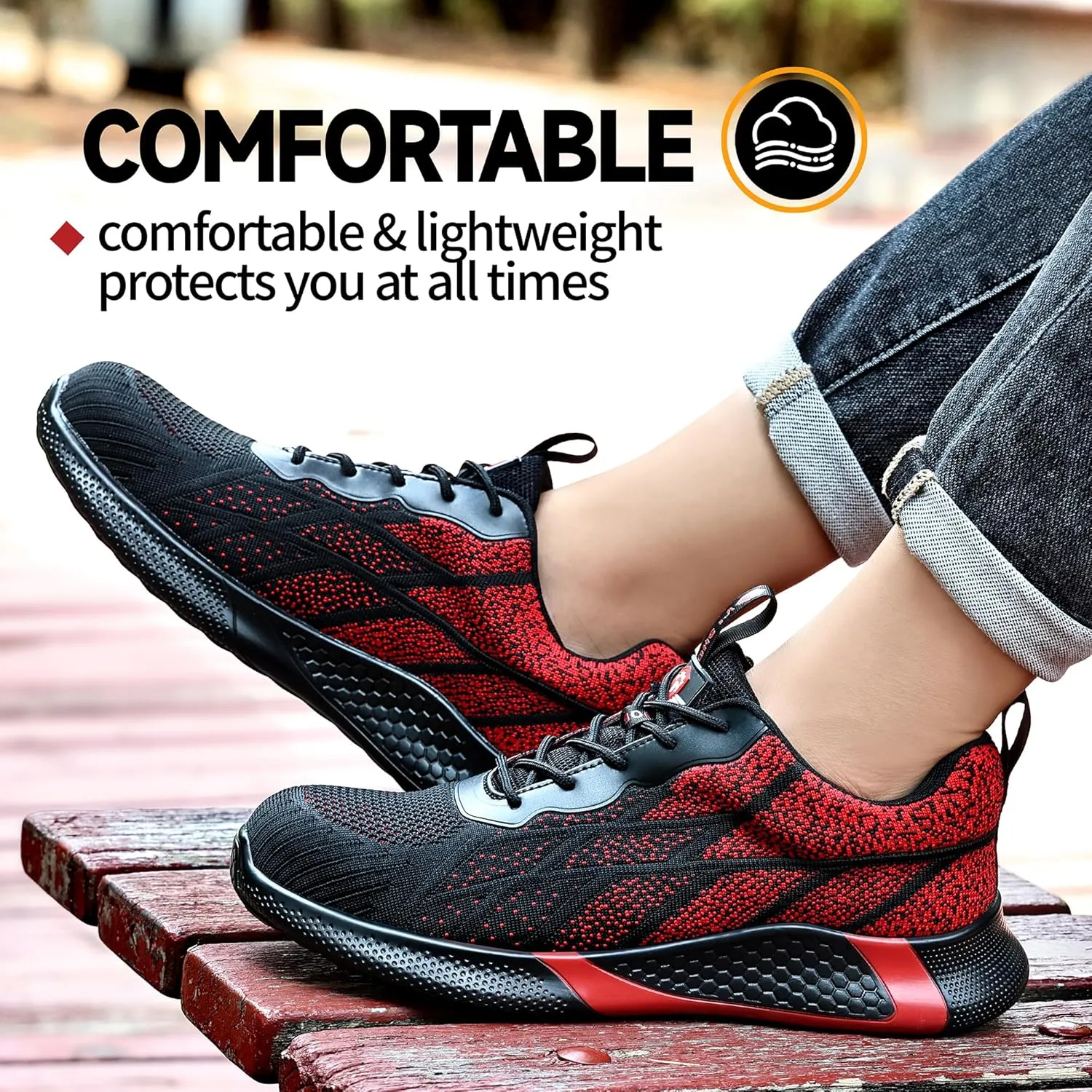 STEEL V's Men & Women Steel-Toe Work Shoes, Composite Toe, Lightweight, Breathable, Durable, Slip-Resistant, Arch Support, Oder Selector, Industrial Athlete, Zapatos de Seguridad para Hombres y Mujer