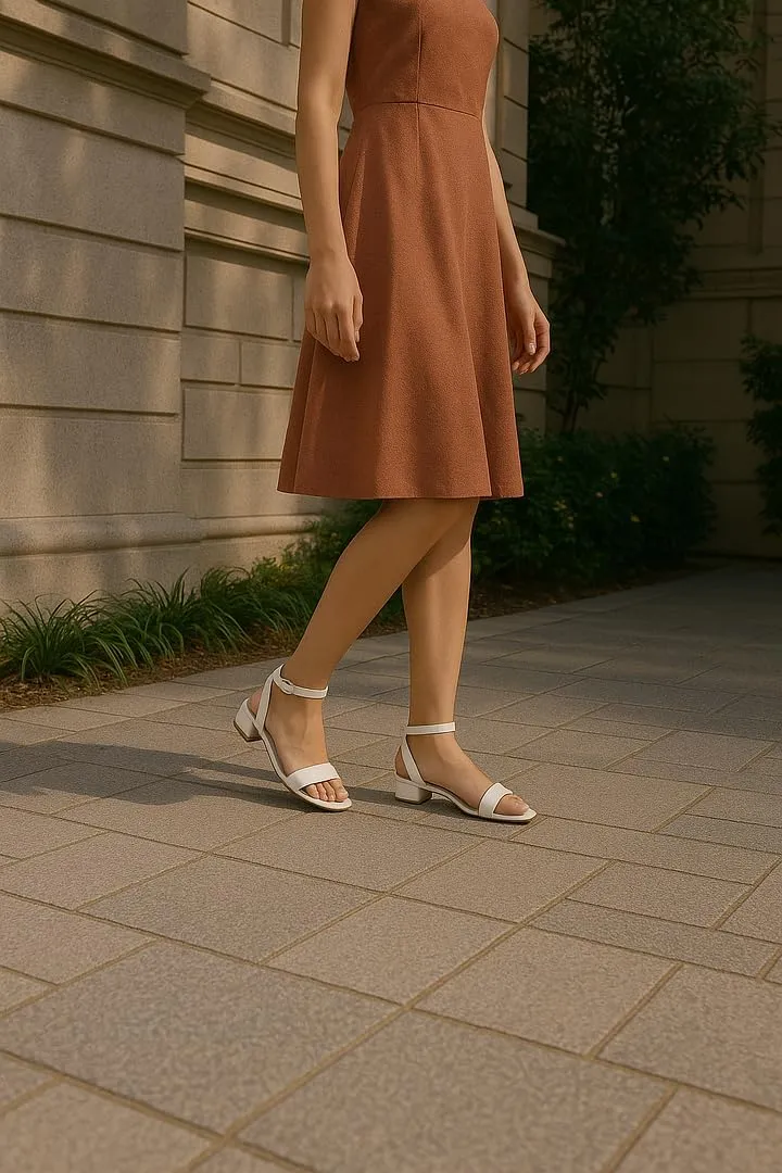 Sugar Women's Low Block Heel Dress Sandals  Ankle Strap Open Toe Comfortable Walking Heels for Casual, Party, or Work