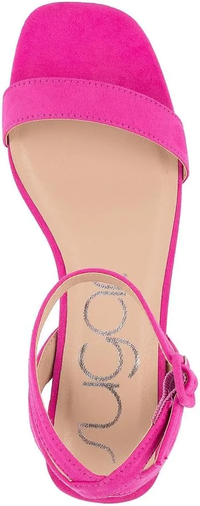 Sugar Women's Low Block Heel Dress Sandals  Ankle Strap Open Toe Comfortable Walking Heels for Casual, Party, or Work