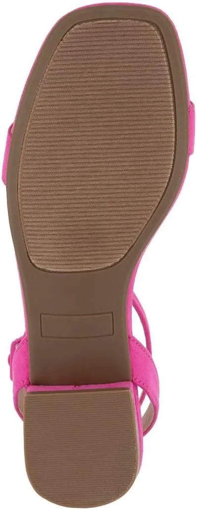 Sugar Women's Low Block Heel Dress Sandals  Ankle Strap Open Toe Comfortable Walking Heels for Casual, Party, or Work