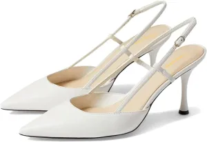 Tang'scuisins Women Fashion Slip on Slingback Buckle Pumps Closed Pointed Toe Stiletto High Heels Sandals Dress Party Wedding Prom Shoes Size 4-16 US