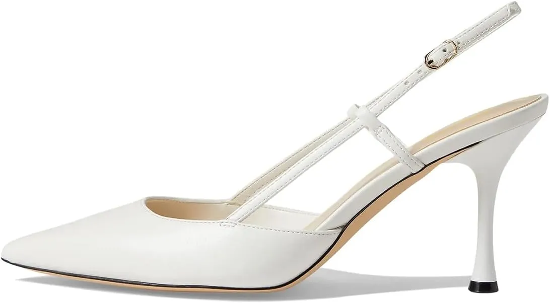 Tang'scuisins Women Fashion Slip on Slingback Buckle Pumps Closed Pointed Toe Stiletto High Heels Sandals Dress Party Wedding Prom Shoes Size 4-16 US
