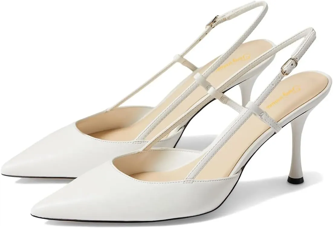 Tang'scuisins Women Fashion Slip on Slingback Buckle Pumps Closed Pointed Toe Stiletto High Heels Sandals Dress Party Wedding Prom Shoes Size 4-16 US