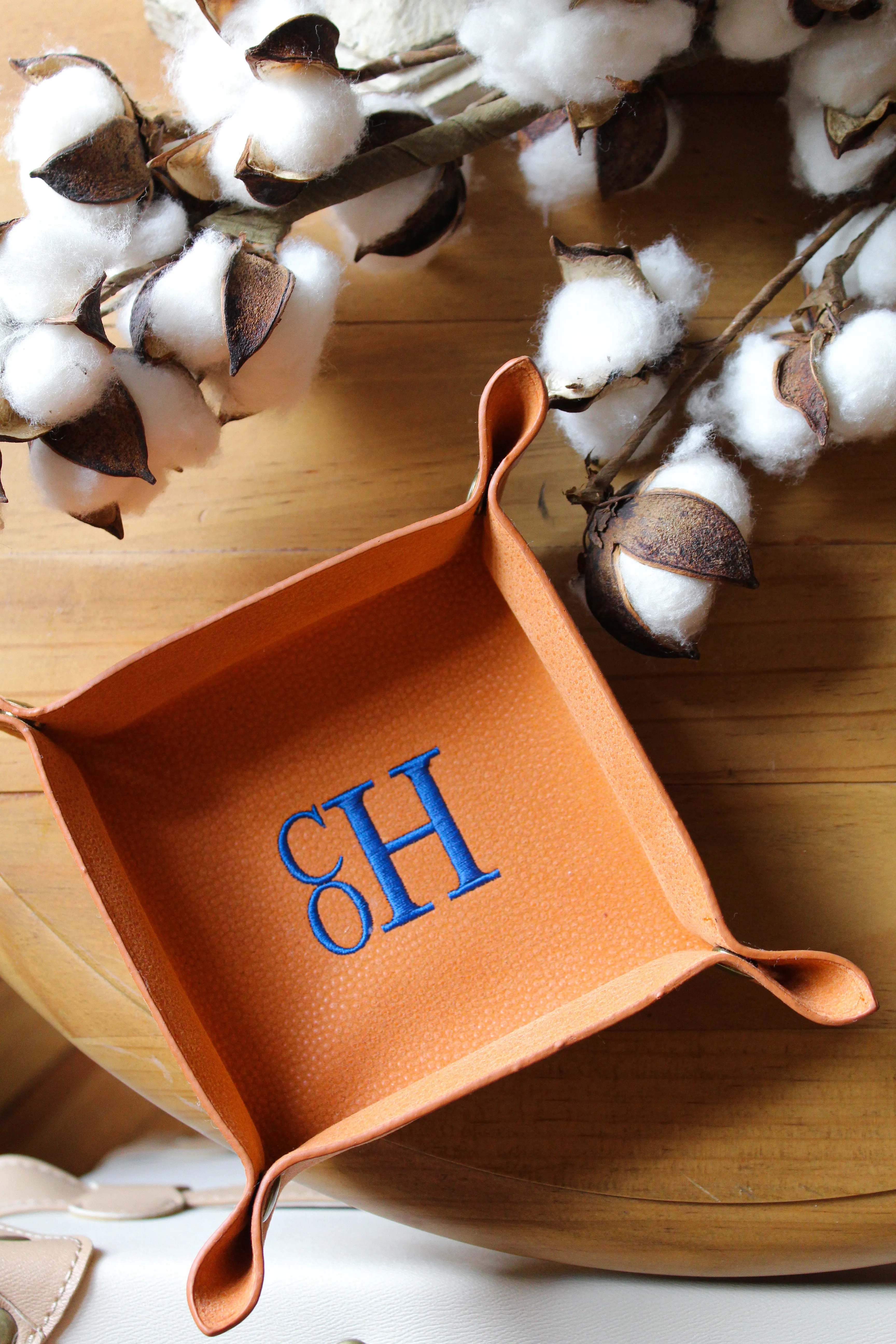 Valet Trays, Faux Suede Scotch Grain