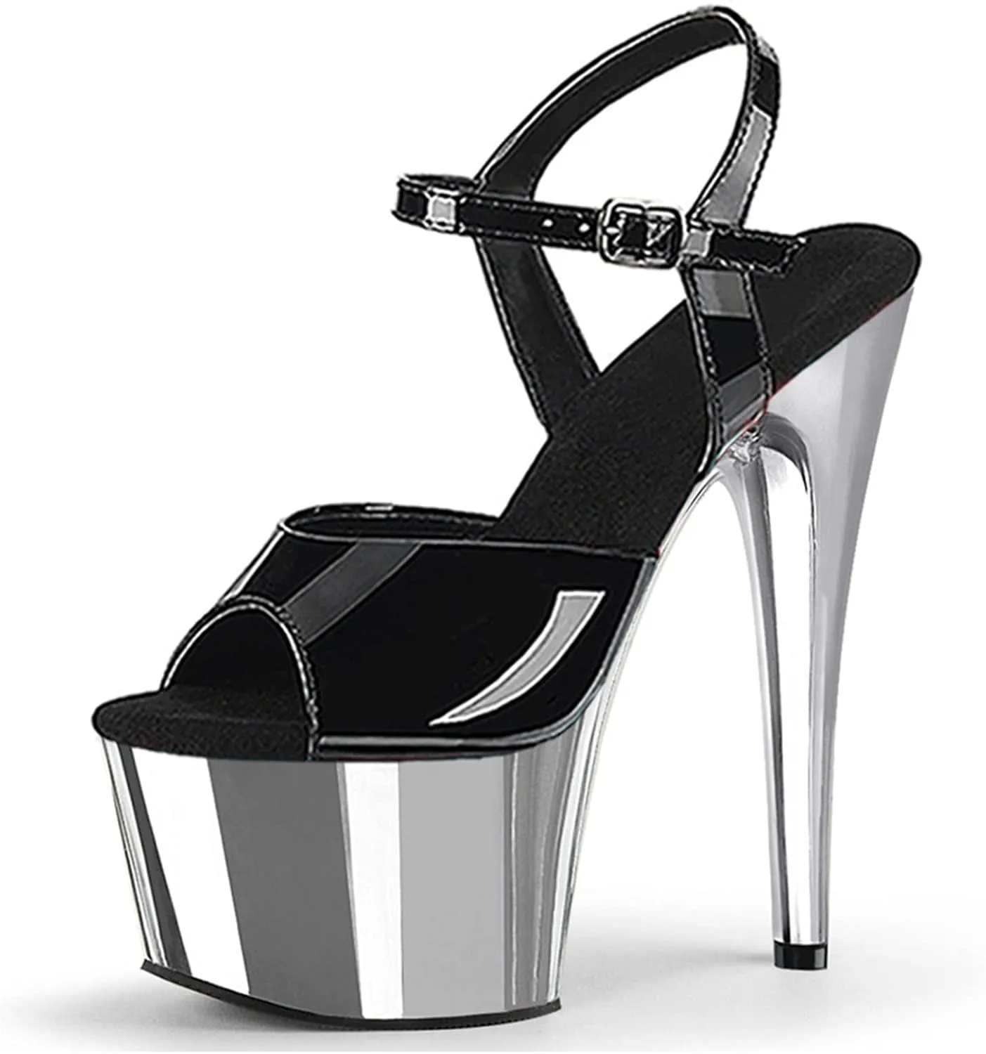 Vujkliy 17CM Electroplating Platform High Heel Sandals Round Toe Stiletto High Heels Dress Sexy Pole Dance Fashion Women's Shoes