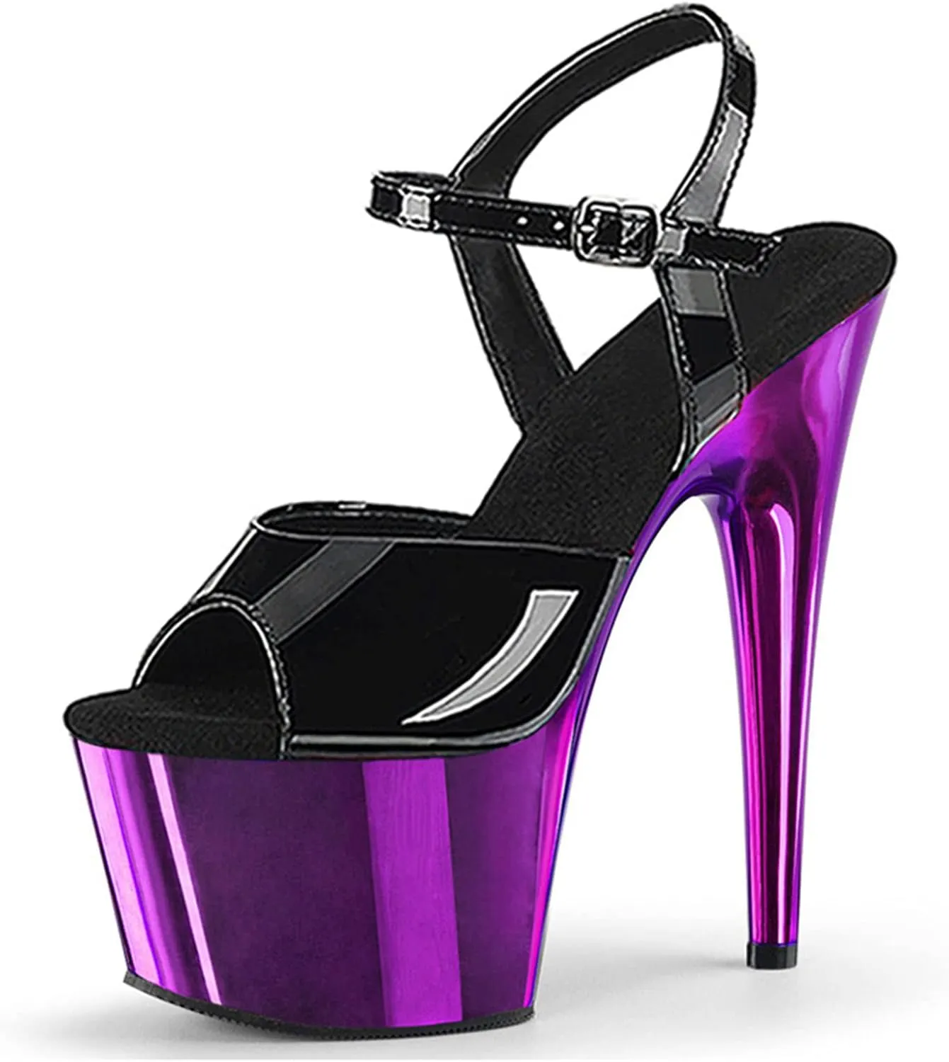 Vujkliy 17CM Electroplating Platform High Heel Sandals Round Toe Stiletto High Heels Dress Sexy Pole Dance Fashion Women's Shoes