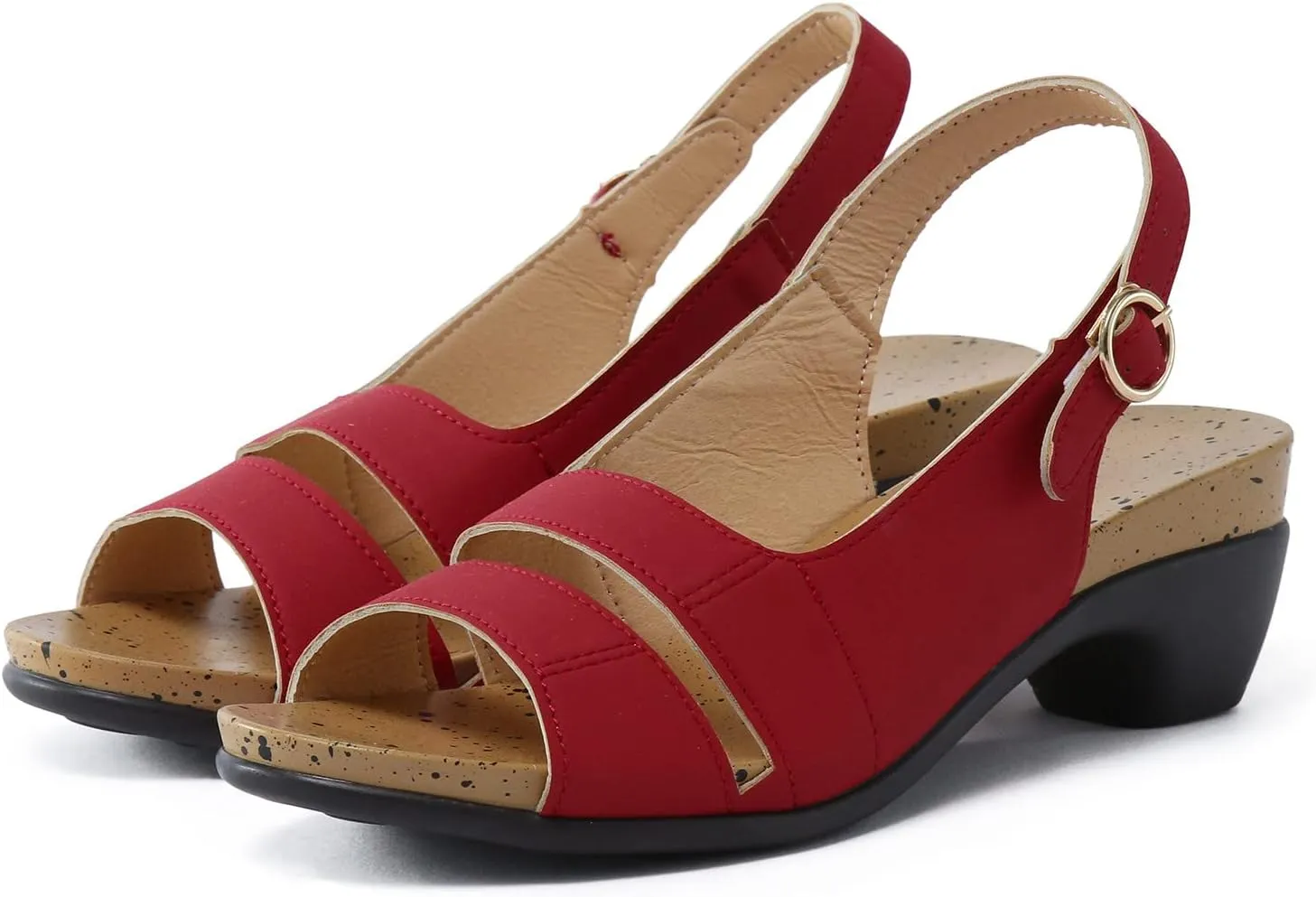 Wedge Sandals for Women 2025 Dressy Comfy Elegant Low Heel Open Toe Breathable Ankle Strap Sandals with Adjustable Buckle